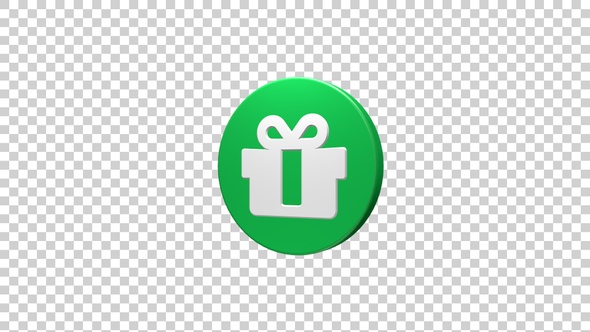 Gift Box Icon Rotating