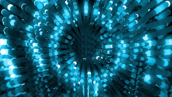 Abstract Glowing Blue Particles Loop