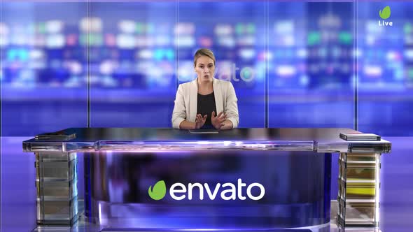 Tv Studio Background With A Glass Table C