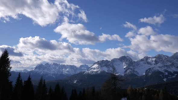 Clouds and landscape nature in the mountains during winter.