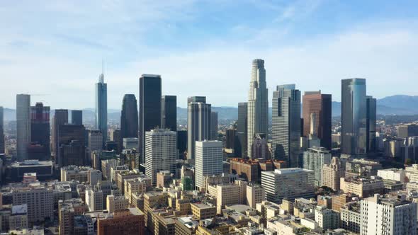 Aerial view of cityscape. Urban aerial view of beautiful and scenic downtown Los Angeles.