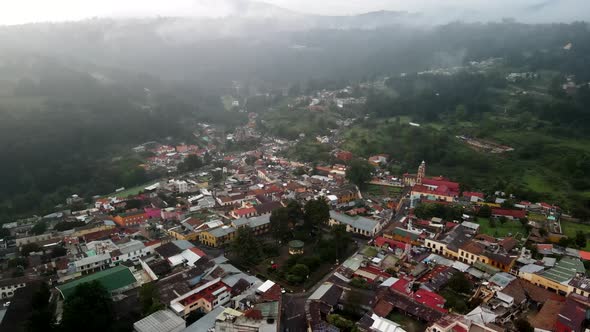 Aerial view of El oro at morning and fog