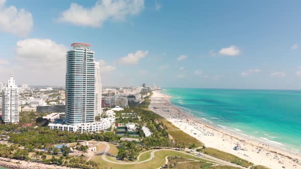 Miami Beach Skyline  Aerial View From Drone