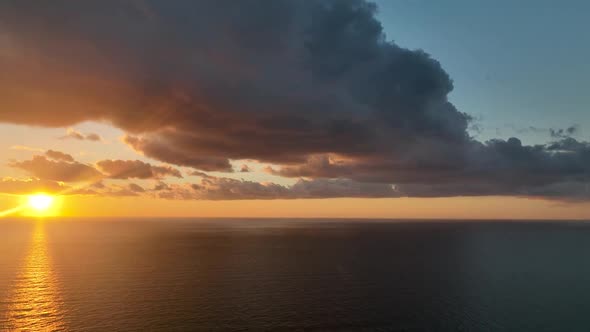 Cloudy Sunset at Sea Turkey Alanya 4 K