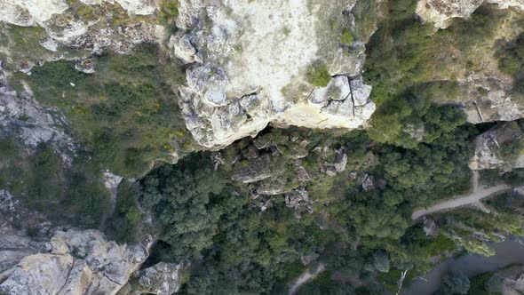 Ihlara Valley Canyon View From Air During Sunrise