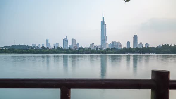 Time lapse of cityscape in nanjing city