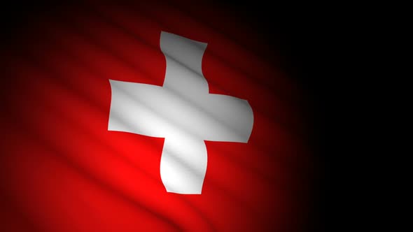 Switzerland Flag Blowing in Wind