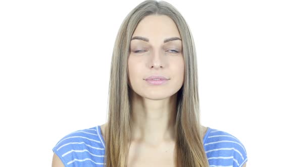 Portrait Of  Girl , White Background