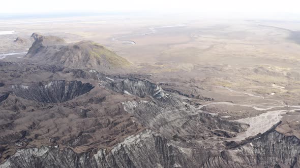 Aerial View Of Katla Volcano With Caldera In Southern Iceland.