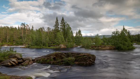 Rapids waterfall lake water norway nature timelapse