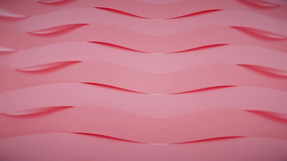 Abstract 3D Wavy Red Lines