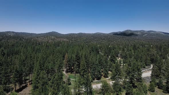 Drone whirls above Big Bear Solar observatory near Big Bear Lake, California