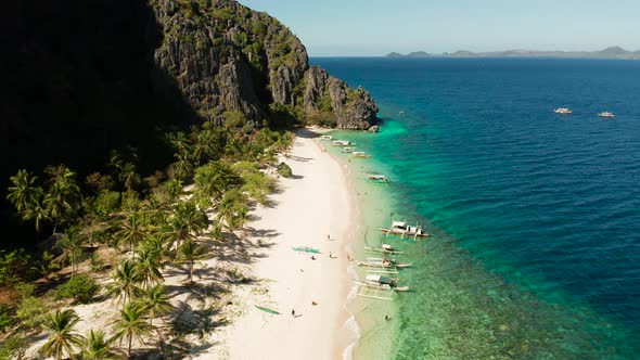 Seascape with Tropical Beach and Sea