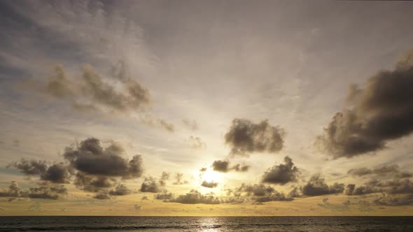 Time lapse sunset in the clouds