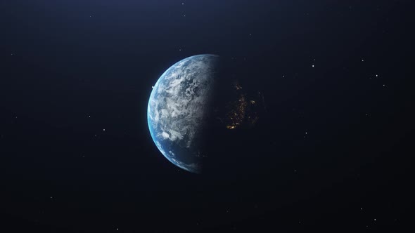 Ultra Realistic Earth In Dark Space