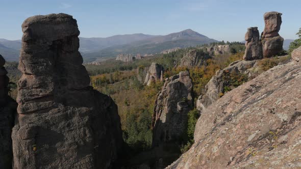 Sandstone rocks near town of Belogradchik4K 2160p 30fps UltraHD tilting footage - Strange  formation