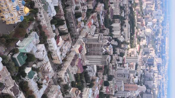 Vertical Video  Kyiv Ukraine Aerial View of the City