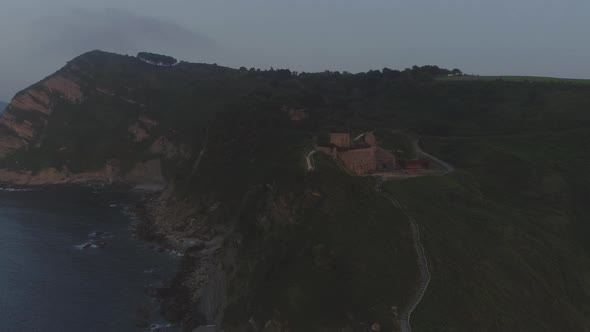 Drone Over Spanish Coastline At Sunset