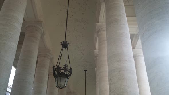 Huge columns of Saint Peter Square at Vatican.