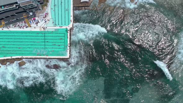 Salt Water Swimming Pool in Australia Bird's Eye View