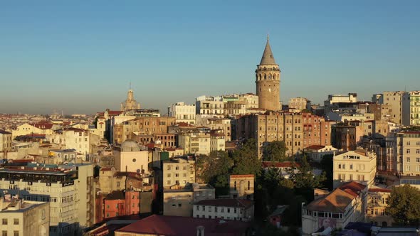 Bosphorus in the sunset having galata tower in the middle 15