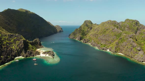 Tropical Seawater Lagoon and Beach, Philippines, El Nido alt