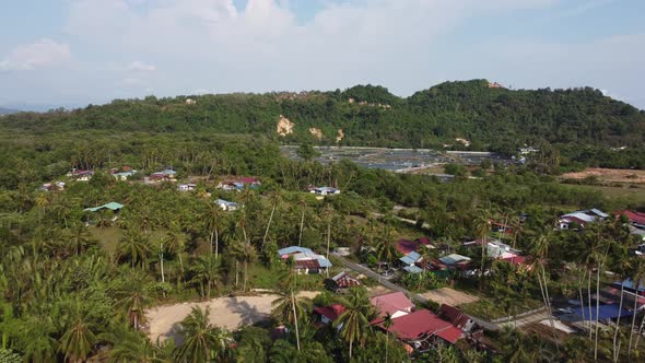 Overhead shot Malays rural