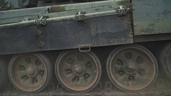 Military Tank Rides on the Road