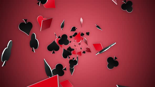 Falling French Poker Card Symbols