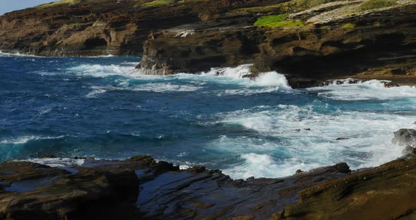 Ocean Waves Hawaii Shoreline Scenic