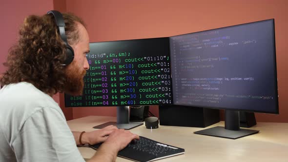 Programmer Who Writes Code On Computer