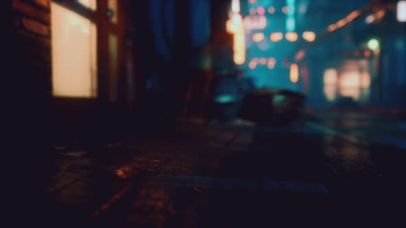 Bokeh Lights on Night Street in Asia alt