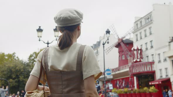 Young girl at the Moulin Rouge, Paris