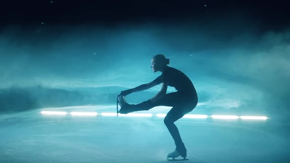 Slow Motion of a Figure Skater Spinning on the Ice