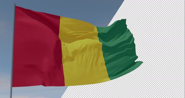 flag Guinea patriotism national freedom, seamless loop, alpha channel