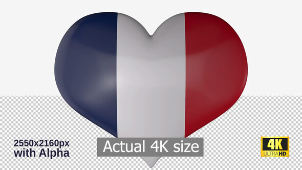 France Flag Heart Spinning