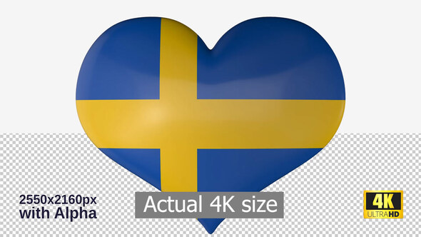 Sweden Flag Heart Spinning