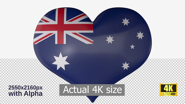 Australia Flag Heart Spinning