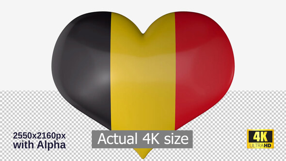 Belgium Flag Heart Spinning