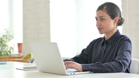 Indian Woman Working Online