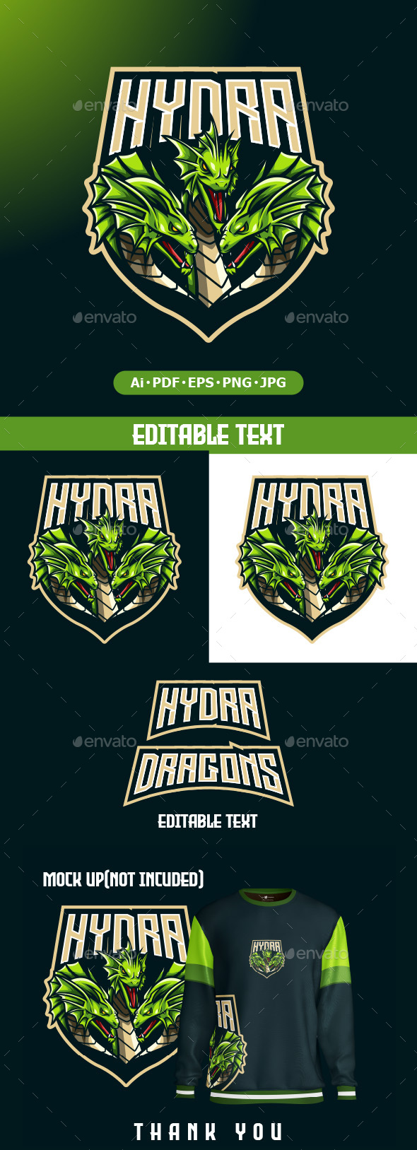 Hydra Mascot logo for eSport and sport