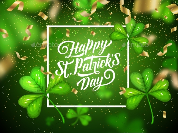 Patricks Day Irish Holiday Clovers with Serpentine