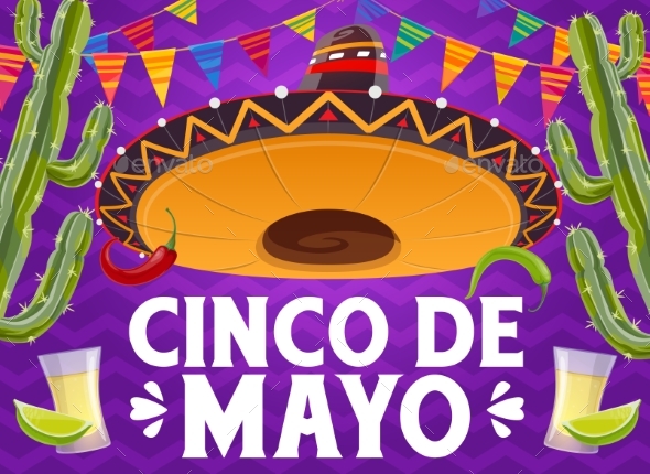 Cinco De Mayo Vector Poster Fiesta Party Card