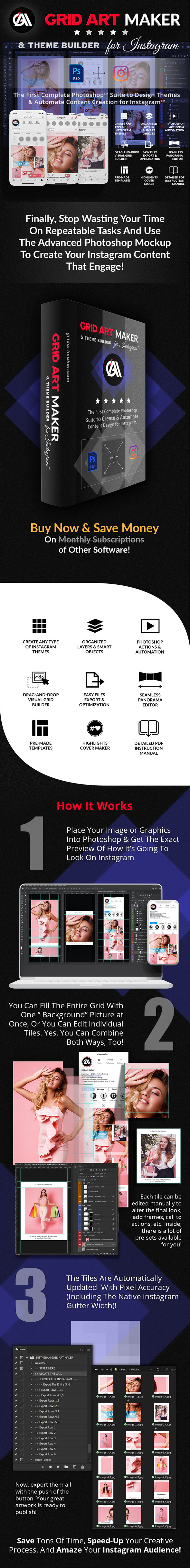 Instagram Grid Art Maker - All-In-One Photoshop Suite