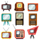 Television Vintage Vector Icon Set - GraphicRiver Item for Sale