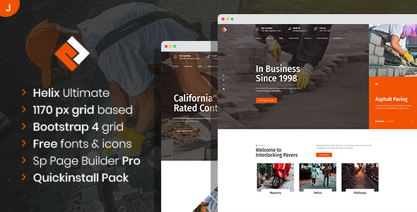 Pawex - Paving Contractor Joomla Template with Page Builder