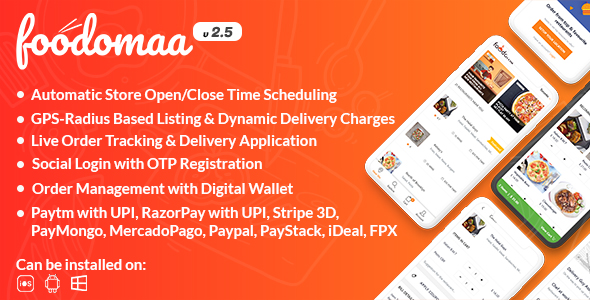 Foodomaa - Multi-restaurant Food Ordering, Restaurant Management and Delivery Application