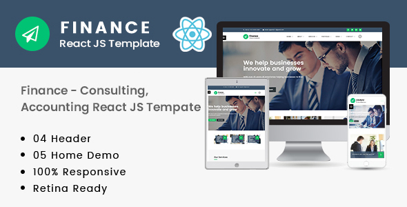 Finance – Consulting, Accounting React JS Template