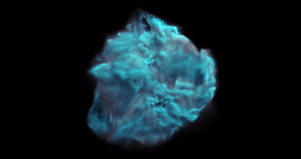 Isolated abstract smoke with turbulent motion loop with alpha