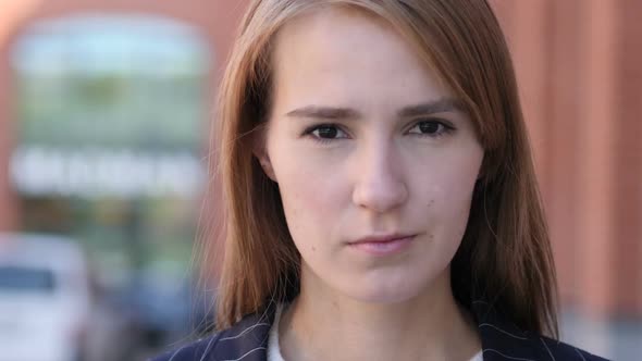 No Business Woman Rejecting Offer By Shaking Head